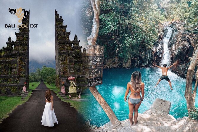 All Inclusive : Jumping Sliding at Aling- Aling Waterfall - Handara Gate - Lunch - Private AC transport and pickup: the day doesn’t drag