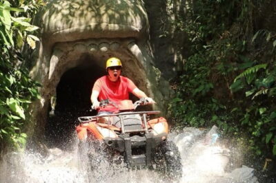Bali ATV Ride Ubud Waterfall,RiceField,River,Kingkong-Temple cave - Your ATV route: rice fields, rivers, waterfalls, and Balinese art stops