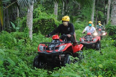 Bali ATV Ride waterfall jungle and rice fild track ubud - The Route: Rice Fields, Waterfall, River, Jungle, Tunnels, Villages