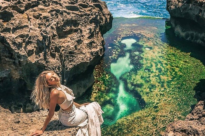 Bali-Nusa Penida. West Part. Private car. All-inclusive - Broken Bay and Pasih Uug: the pool-bay effect from above