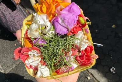 Bali Spiritual Soul Retreat Cleansing and Mantra Healing - Canang Sari at Tampak Siring: learning the offering, not just the photo