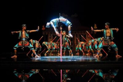 Devdan Show at Bali Nusa Dua Theatre - Performance highlights: choreography, comedy, and aerial moments