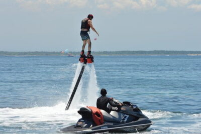 Fly Board Experience in Bali - Getting picked up and reaching the beach spot