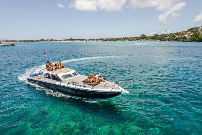 Full Day Nusa Penida by Honey Milk Yacht 13 meters - Kelingking Cliff car tour and lagoon cruising for the big views