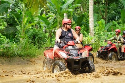 Jungle ATV Quad Bike Through Gorilla Face Cave - The Jungle ATV loop: rice fields, rivers, and mud management