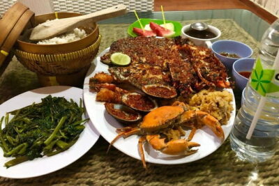 Romantic Seafood Dinner at Jimbaran Beach Bali include Sunset - Where You Start: Ganesha cafebay and the Beach Loop