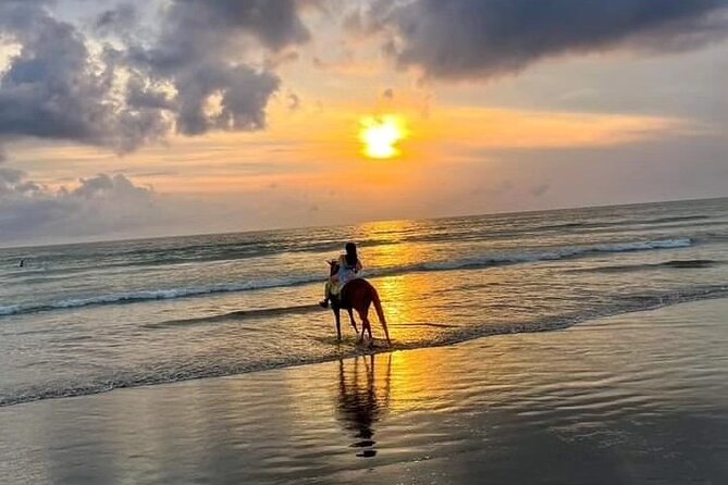 Seminyak Horse back riding In the beach - The quiet shoreline: waves, surfers, and a calmer ride route