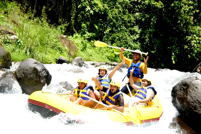 Telaga Waja White Water Rafting - With No Step or Stair : Bali Best Adventures - The Telaga Waja run: calm stretches, drops, and waterfall moments