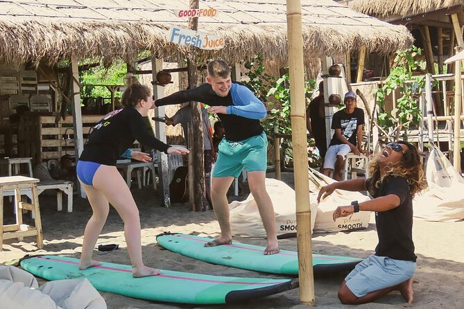 The funniest private 2 hour surf lesson, Canggu - Where you meet and how logistics stay simple